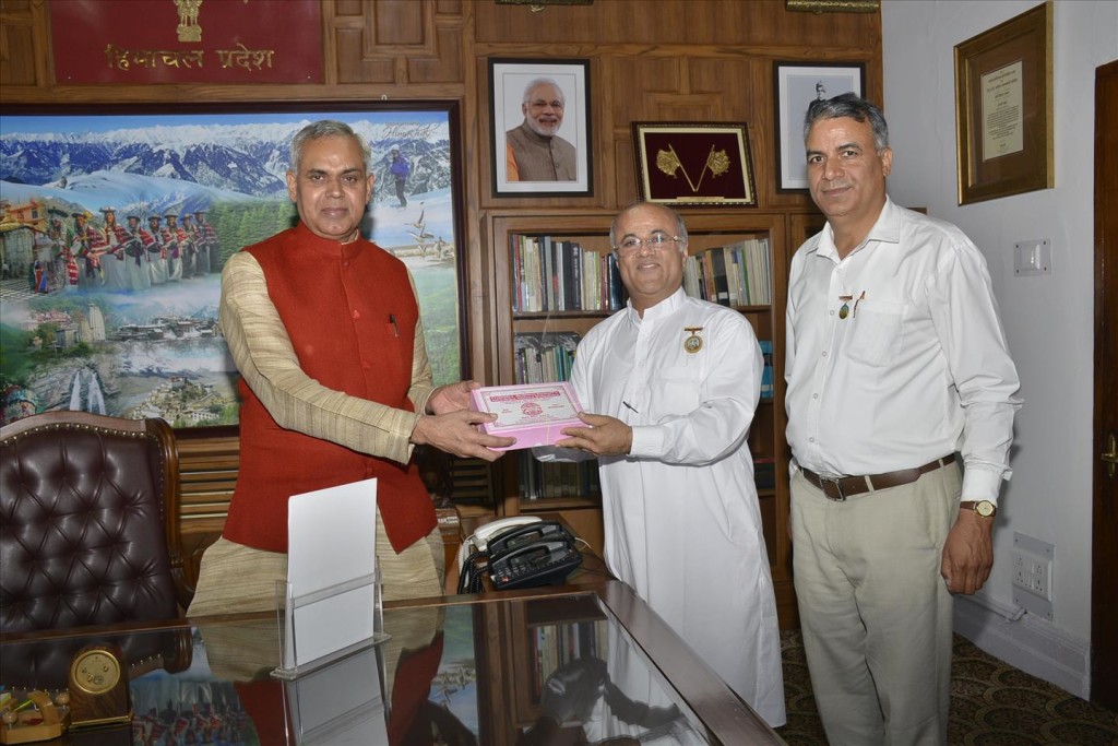 Godly Invitation to Governor of HP, H.E. Acharya Devvrat ji
